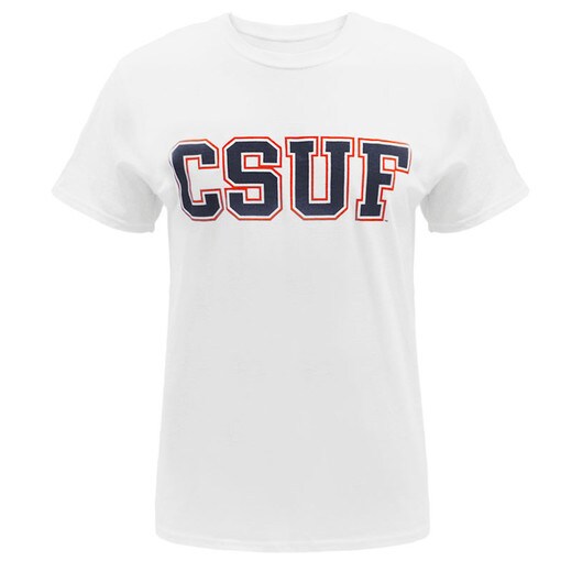 CSUF Block Tee - White